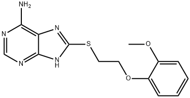 8-{[2-(2-methoxyphenoxy)ethyl]sulfanyl}-9H-purin-6-ylamine Struktur