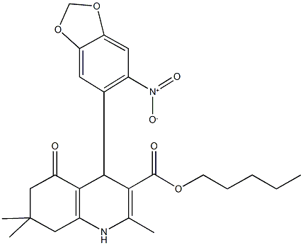 313233-53-3 pentyl 4-{6-nitro-1,3-benzodioxol-5-yl}-2,7,7-trimethyl-5-oxo-1,4,5,6,7,8-hexahydro-3-quinolinecarboxylate