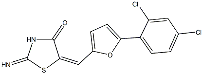 5-{[5-(2,4-dichlorophenyl)-2-furyl]methylene}-2-imino-1,3-thiazolidin-4-one Struktur