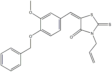 313239-06-4 3-allyl-5-[4-(benzyloxy)-3-methoxybenzylidene]-2-thioxo-1,3-thiazolidin-4-one