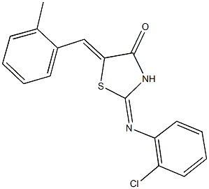 2-[(2-chlorophenyl)imino]-5-(2-methylbenzylidene)-1,3-thiazolidin-4-one 结构式
