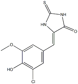 5-(3-chloro-4-hydroxy-5-methoxybenzylidene)-2-thioxo-4-imidazolidinone Structure