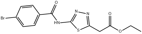 ethyl {5-[(4-bromobenzoyl)amino]-1,3,4-thiadiazol-2-yl}acetate,313239-28-0,结构式