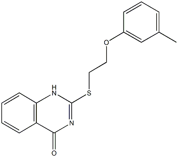 2-{[2-(3-methylphenoxy)ethyl]sulfanyl}quinazolin-4(1H)-one 化学構造式