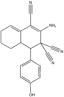 2-amino-4-(4-hydroxyphenyl)-4a,5,6,7-tetrahydronaphthalene-1,3,3(4H)-tricarbonitrile 结构式