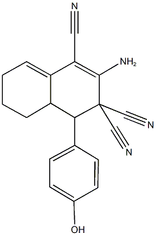 2-amino-4-(4-hydroxyphenyl)-4a,5,6,7-tetrahydronaphthalene-1,3,3(4H)-tricarbonitrile Structure