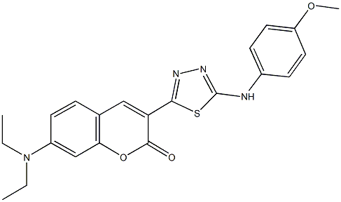 7-(diethylamino)-3-[5-(4-methoxyanilino)-1,3,4-thiadiazol-2-yl]-2H-chromen-2-one Structure