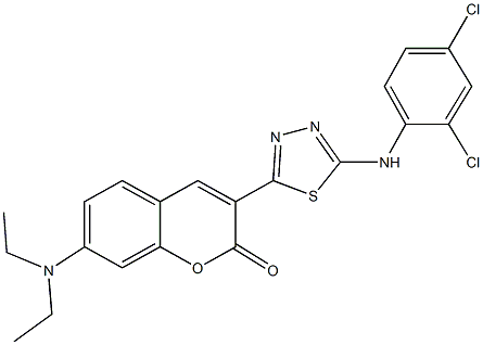 3-[5-(2,4-dichloroanilino)-1,3,4-thiadiazol-2-yl]-7-(diethylamino)-2H-chromen-2-one Structure