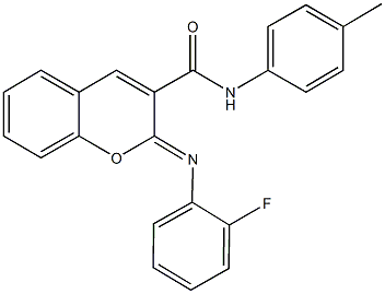 2-[(2-fluorophenyl)imino]-N-(4-methylphenyl)-2H-chromene-3-carboxamide Structure