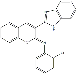 N-[3-(1H-benzimidazol-2-yl)-2H-chromen-2-ylidene]-N-(2-chlorophenyl)amine Struktur