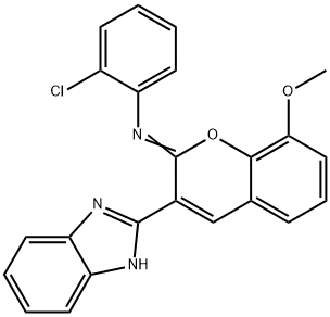 N-[3-(1H-benzimidazol-2-yl)-8-methoxy-2H-chromen-2-ylidene]-N-(2-chlorophenyl)amine Structure