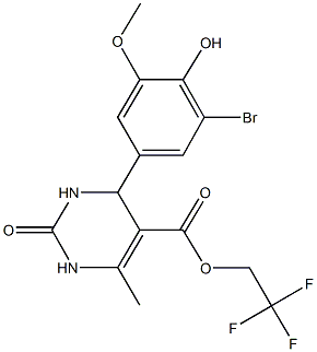 2,2,2-trifluoroethyl 4-(3-bromo-4-hydroxy-5-methoxyphenyl)-6-methyl-2-oxo-1,2,3,4-tetrahydro-5-pyrimidinecarboxylate Structure