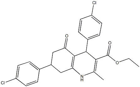 ethyl 4,7-bis(4-chlorophenyl)-2-methyl-5-oxo-1,4,5,6,7,8-hexahydro-3-quinolinecarboxylate Structure