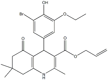 allyl 4-(3-bromo-5-ethoxy-4-hydroxyphenyl)-2,7,7-trimethyl-5-oxo-1,4,5,6,7,8-hexahydro-3-quinolinecarboxylate,313244-37-0,结构式