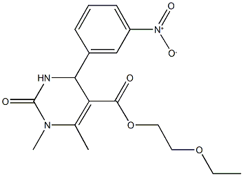2-ethoxyethyl 4-{3-nitrophenyl}-1,6-dimethyl-2-oxo-1,2,3,4-tetrahydro-5-pyrimidinecarboxylate,313244-43-8,结构式
