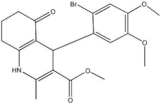 methyl 4-(2-bromo-4,5-dimethoxyphenyl)-2-methyl-5-oxo-1,4,5,6,7,8-hexahydro-3-quinolinecarboxylate Struktur