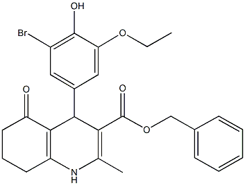 benzyl 4-(3-bromo-5-ethoxy-4-hydroxyphenyl)-2-methyl-5-oxo-1,4,5,6,7,8-hexahydro-3-quinolinecarboxylate|