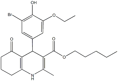 pentyl 4-(3-bromo-5-ethoxy-4-hydroxyphenyl)-2-methyl-5-oxo-1,4,5,6,7,8-hexahydro-3-quinolinecarboxylate|