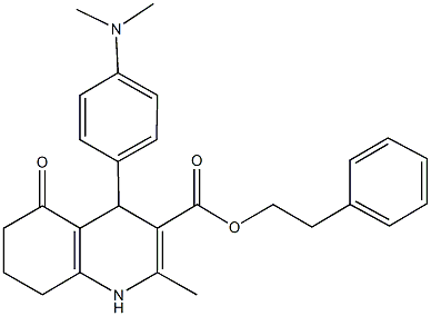 2-phenylethyl 4-[4-(dimethylamino)phenyl]-2-methyl-5-oxo-1,4,5,6,7,8-hexahydro-3-quinolinecarboxylate Structure