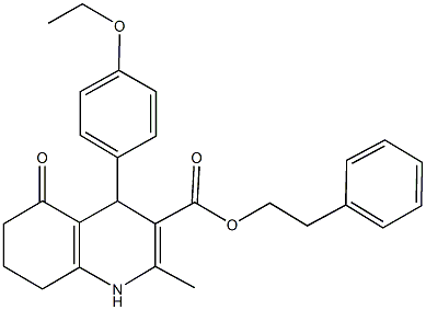 2-phenylethyl 4-(4-ethoxyphenyl)-2-methyl-5-oxo-1,4,5,6,7,8-hexahydro-3-quinolinecarboxylate Structure