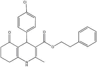 2-phenylethyl 4-(4-chlorophenyl)-2-methyl-5-oxo-1,4,5,6,7,8-hexahydro-3-quinolinecarboxylate|