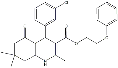 313244-89-2 2-phenoxyethyl 4-(3-chlorophenyl)-2,7,7-trimethyl-5-oxo-1,4,5,6,7,8-hexahydro-3-quinolinecarboxylate