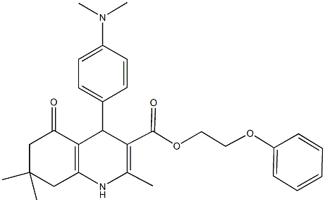 2-phenoxyethyl 4-[4-(dimethylamino)phenyl]-2,7,7-trimethyl-5-oxo-1,4,5,6,7,8-hexahydro-3-quinolinecarboxylate Structure