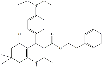 2-phenylethyl 4-[4-(diethylamino)phenyl]-2,7,7-trimethyl-5-oxo-1,4,5,6,7,8-hexahydro-3-quinolinecarboxylate Structure
