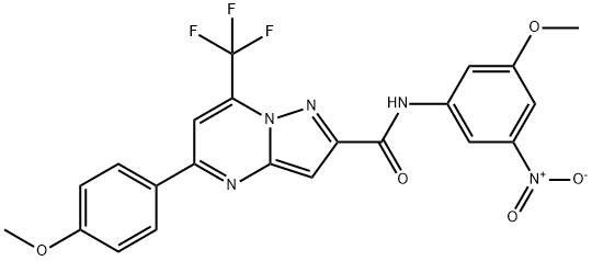 N-{3-nitro-5-methoxyphenyl}-5-(4-methoxyphenyl)-7-(trifluoromethyl)pyrazolo[1,5-a]pyrimidine-2-carboxamide Structure