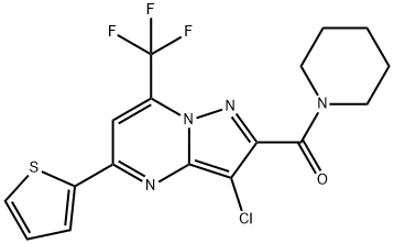 3-chloro-2-(1-piperidinylcarbonyl)-5-(2-thienyl)-7-(trifluoromethyl)pyrazolo[1,5-a]pyrimidine|
