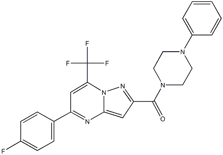 5-(4-fluorophenyl)-2-[(4-phenyl-1-piperazinyl)carbonyl]-7-(trifluoromethyl)pyrazolo[1,5-a]pyrimidine Structure