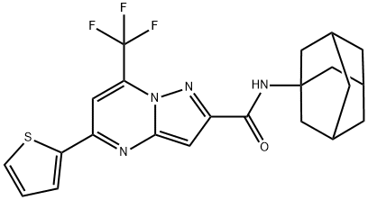 N-(1-adamantyl)-5-(2-thienyl)-7-(trifluoromethyl)pyrazolo[1,5-a]pyrimidine-2-carboxamide Structure
