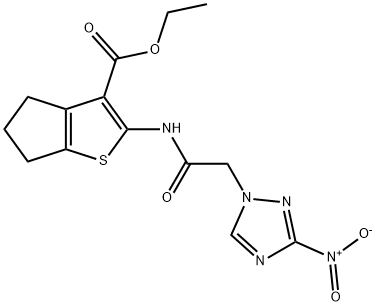 ethyl 2-[({3-nitro-1H-1,2,4-triazol-1-yl}acetyl)amino]-5,6-dihydro-4H-cyclopenta[b]thiophene-3-carboxylate,313248-71-4,结构式