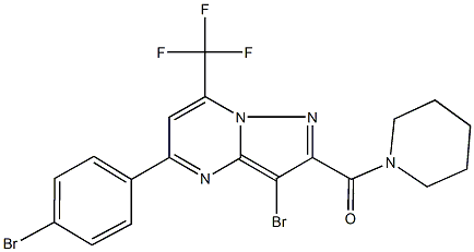 313248-92-9 3-bromo-5-(4-bromophenyl)-2-(1-piperidinylcarbonyl)-7-(trifluoromethyl)pyrazolo[1,5-a]pyrimidine