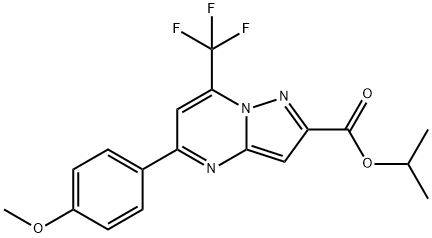 isopropyl 5-(4-methoxyphenyl)-7-(trifluoromethyl)pyrazolo[1,5-a]pyrimidine-2-carboxylate,313249-35-3,结构式