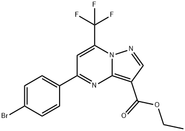 ethyl 5-(4-bromophenyl)-7-(trifluoromethyl)pyrazolo[1,5-a]pyrimidine-3-carboxylate 化学構造式