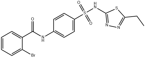 2-bromo-N-(4-{[(5-ethyl-1,3,4-thiadiazol-2-yl)amino]sulfonyl}phenyl)benzamide Struktur