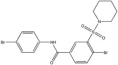 4-bromo-N-(4-bromophenyl)-3-(1-piperidinylsulfonyl)benzamide Structure