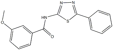 3-methoxy-N-(5-phenyl-1,3,4-thiadiazol-2-yl)benzamide 结构式
