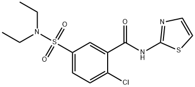 2-chloro-5-[(diethylamino)sulfonyl]-N-(1,3-thiazol-2-yl)benzamide 结构式