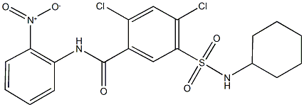 2,4-dichloro-5-[(cyclohexylamino)sulfonyl]-N-{2-nitrophenyl}benzamide,313260-99-0,结构式