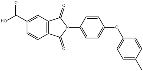 2-[4-(4-methylphenoxy)phenyl]-1,3-dioxo-5-isoindolinecarboxylic acid Structure