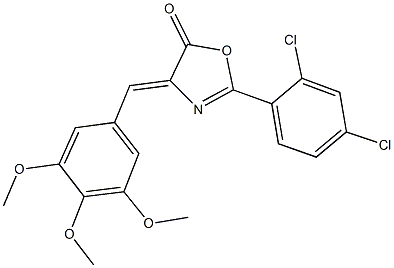 2-(2,4-dichlorophenyl)-4-(3,4,5-trimethoxybenzylidene)-1,3-oxazol-5(4H)-one Structure