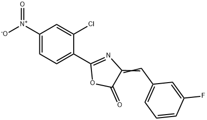 2-{2-chloro-4-nitrophenyl}-4-(3-fluorobenzylidene)-1,3-oxazol-5(4H)-one Structure