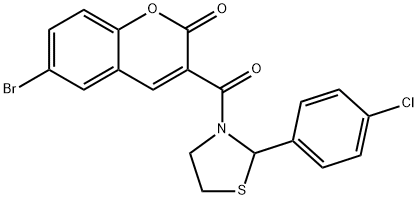 313266-94-3 6-bromo-3-{[2-(4-chlorophenyl)-1,3-thiazolidin-3-yl]carbonyl}-2H-chromen-2-one