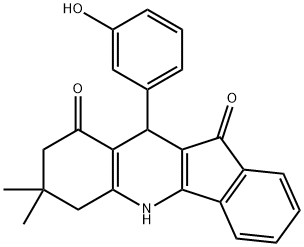 10-(3-hydroxyphenyl)-7,7-dimethyl-6,7,8,10-tetrahydro-5H-indeno[1,2-b]quinoline-9,11-dione 结构式