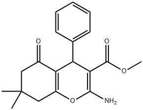 methyl 2-amino-7,7-dimethyl-5-oxo-4-phenyl-5,6,7,8-tetrahydro-4H-chromene-3-carboxylate Struktur