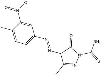 4-({3-nitro-4-methylphenyl}diazenyl)-3-methyl-5-oxo-4,5-dihydro-1H-pyrazole-1-carbothioamide,313270-89-2,结构式