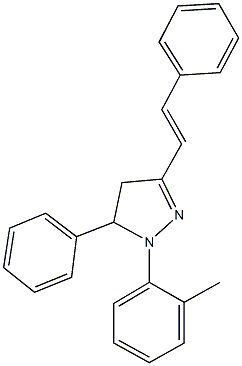 1-(2-methylphenyl)-5-phenyl-3-(2-phenylvinyl)-4,5-dihydro-1H-pyrazole Struktur