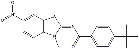 4-tert-butyl-N-(6-nitro-3-methyl-1,3-benzothiazol-2(3H)-ylidene)benzamide,313367-03-2,结构式